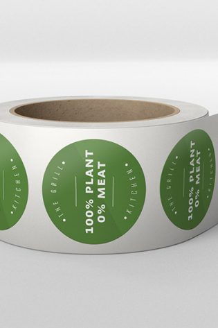 Round stickers on rolls