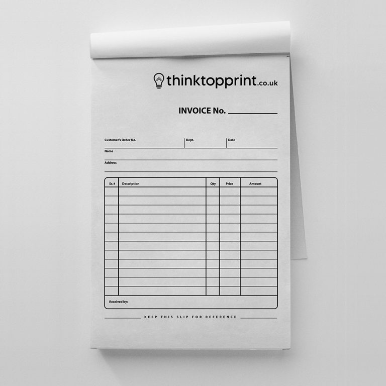 NCR 2 part duplicate pads custom printing