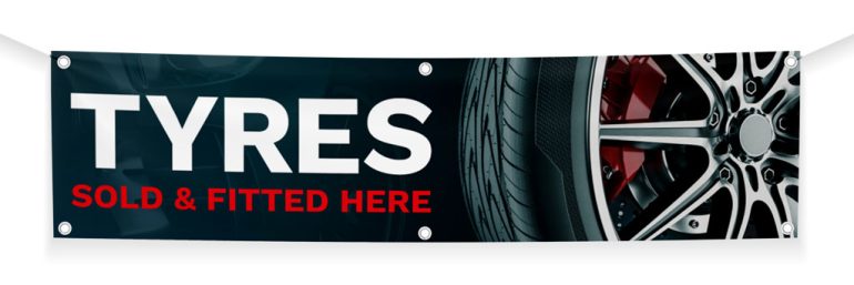 Tyres sold here banner