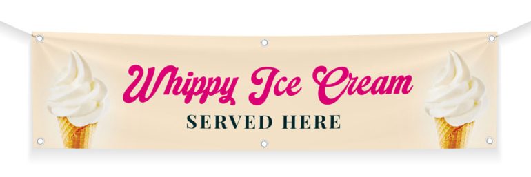 Ice cream banner for whippy ice cream
