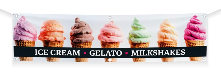 Ice cream and gelato banner printing