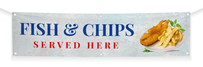 Fish and chips served here banner