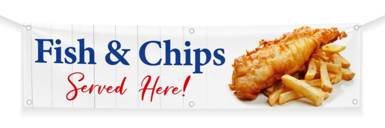 Fish and chips banner printing