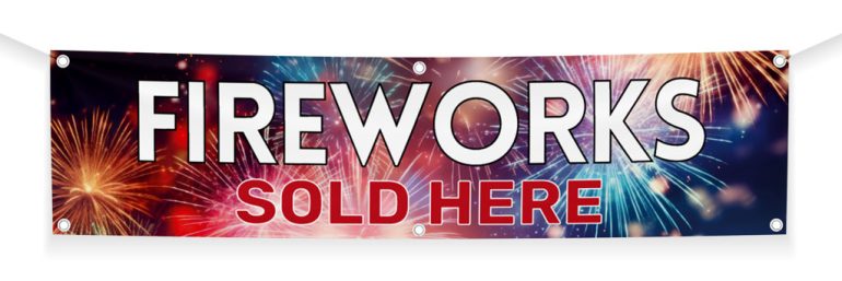 Fireworks sold here banner