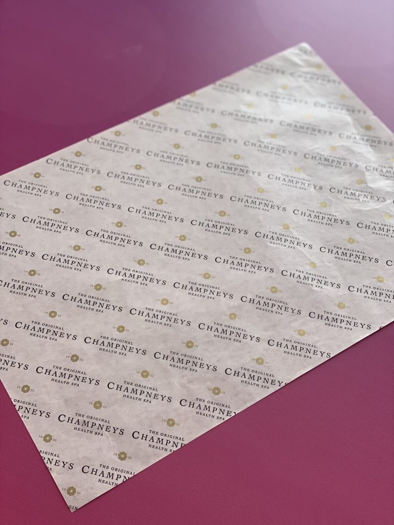 Custom printed greaseproof printed for a client