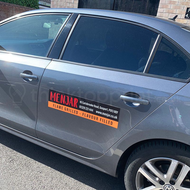 A rectangle magnetic car sign