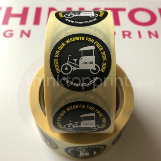 Customer printed label of rolls with logo